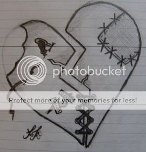 drawing broken heart